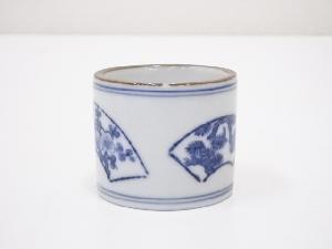 京焼　染付扇面蓋置